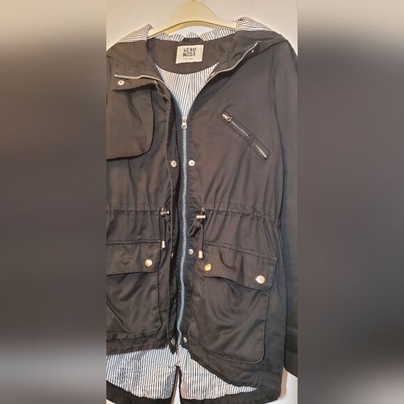Small Vero Moda Black Utility Jacket with Hood Primula Parka High-low - Picture 8 of 12